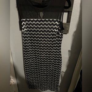 R&M Richards Black and Gray Sequins Dress